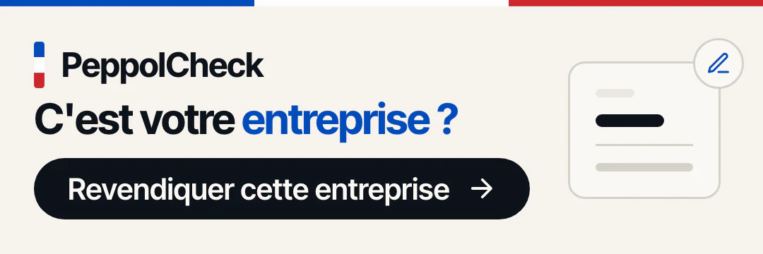 C'est votre entreprise ? Revendiquez cette fiche PeppolCheck.